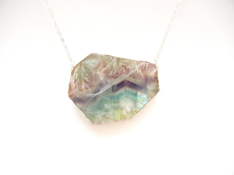 RESERVED FOR LAURIE: Dramatic Geometric Fluorite Slab - product image  