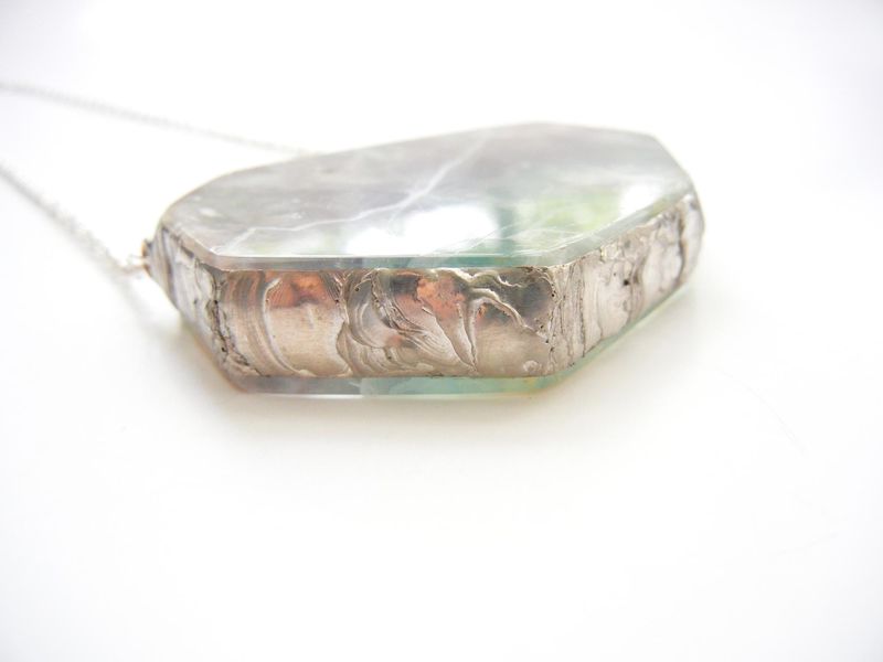 RESERVED FOR LAURIE: Dramatic Geometric Fluorite Slab - product image  