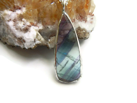 Stunning Teardrop Fluorite Gemstone Necklace - product image  