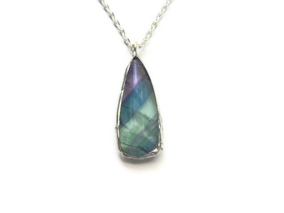 Stunning Teardrop Fluorite Gemstone Necklace - product image  