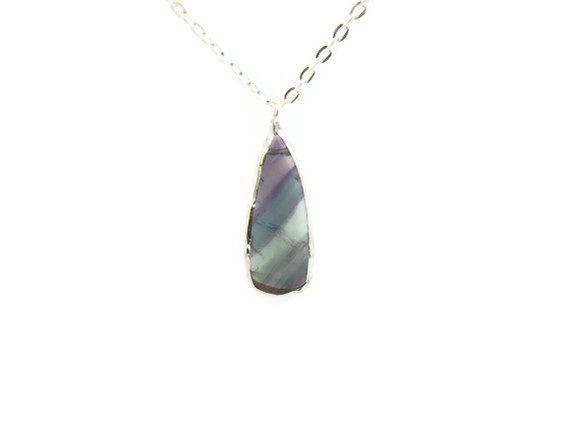 Stunning Teardrop Fluorite Gemstone Necklace - product image  