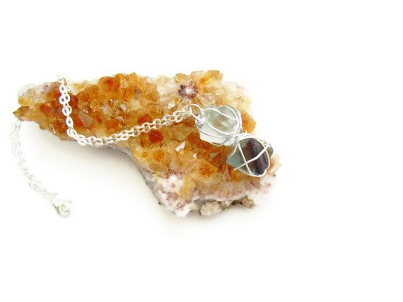 Caged Double Fluorite Octahedron Necklace - product image  