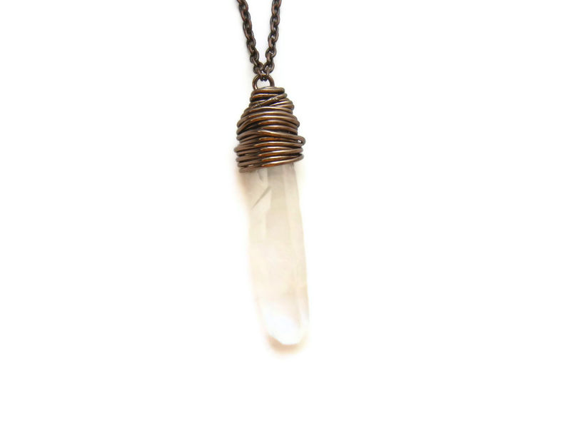 Wire Wrapped Crystal Point Healing Necklace - product image  