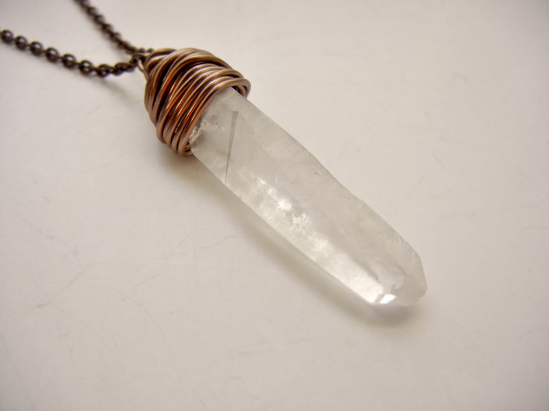 Wire Wrapped Crystal Point Healing Necklace - product image  