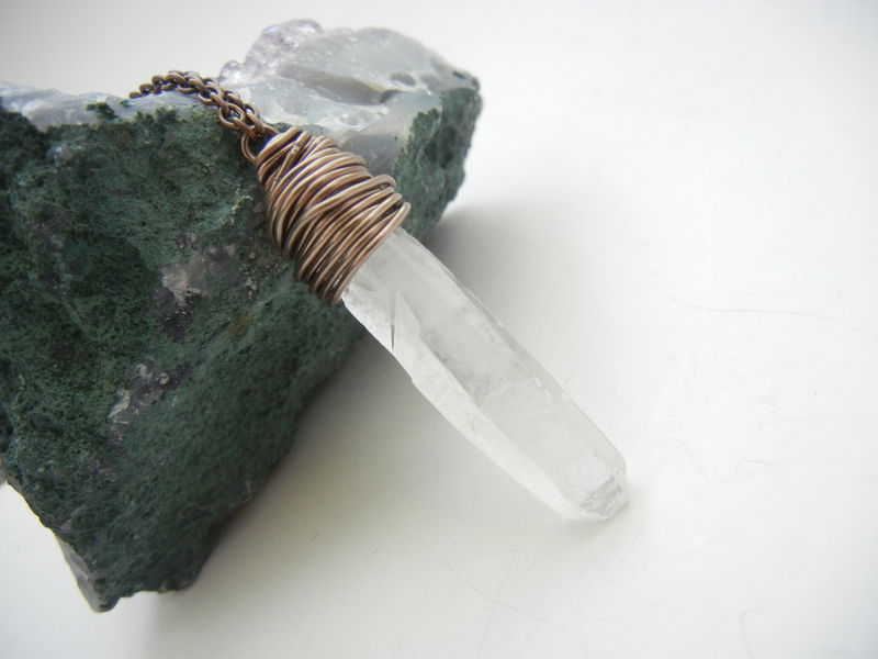 Wire Wrapped Crystal Point Healing Necklace - product image  