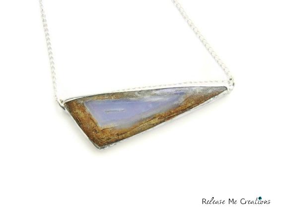 Geometric Lavender Chalcedony Druzy Necklace - product image  