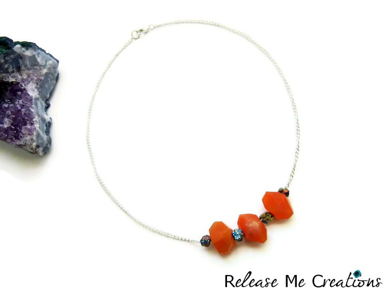 Carnelian Titanium Druzy Necklace - product image  