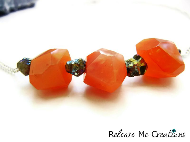 Carnelian Titanium Druzy Necklace - product image  