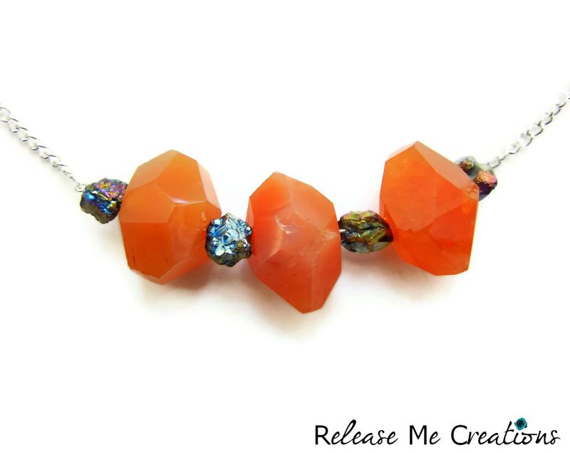 Carnelian Titanium Druzy Necklace - product image  