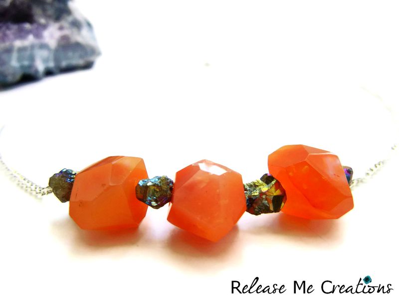 Carnelian Titanium Druzy Necklace - product image  