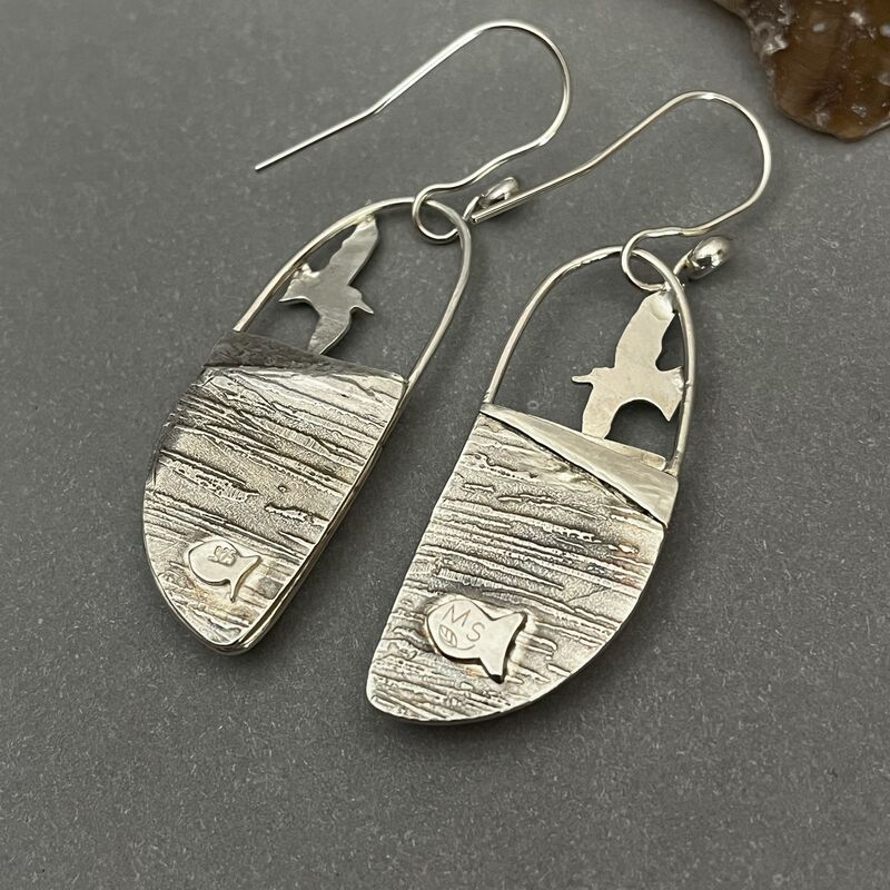Amazonite Bird Earrings in Sterling Silver - product images  of 