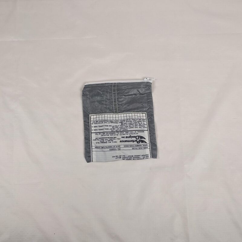 Zippered Pouch made from Warning Label on Gray Parachute Panel - product images  of 