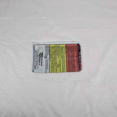 Zippered,Pouch,made,from,Warning,Label,on,Marine,Blue,Parachute,Panel