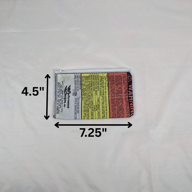 Zippered Pouch made from Warning Label on Marine Blue Parachute Panel - product images  of 
