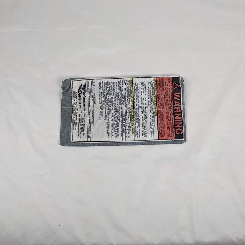 Gray Parachute Warning Label Panel Repurposed into a Zipper Pouch - product images  of 