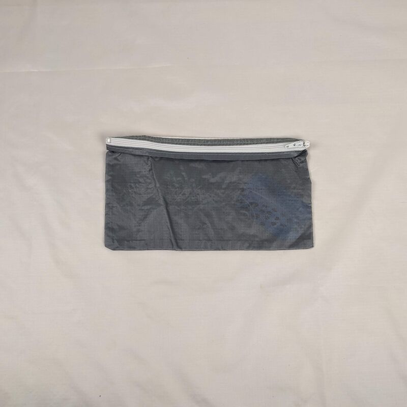Gray Parachute Warning Label Panel Repurposed into a Zipper Pouch - product images  of 