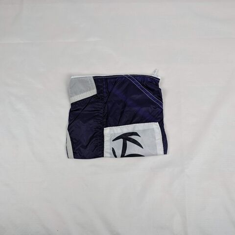 Blackberry,Parachute,End,Panel,with,a,Katana,Logo,Repurposed,into,Zipper,Pouch