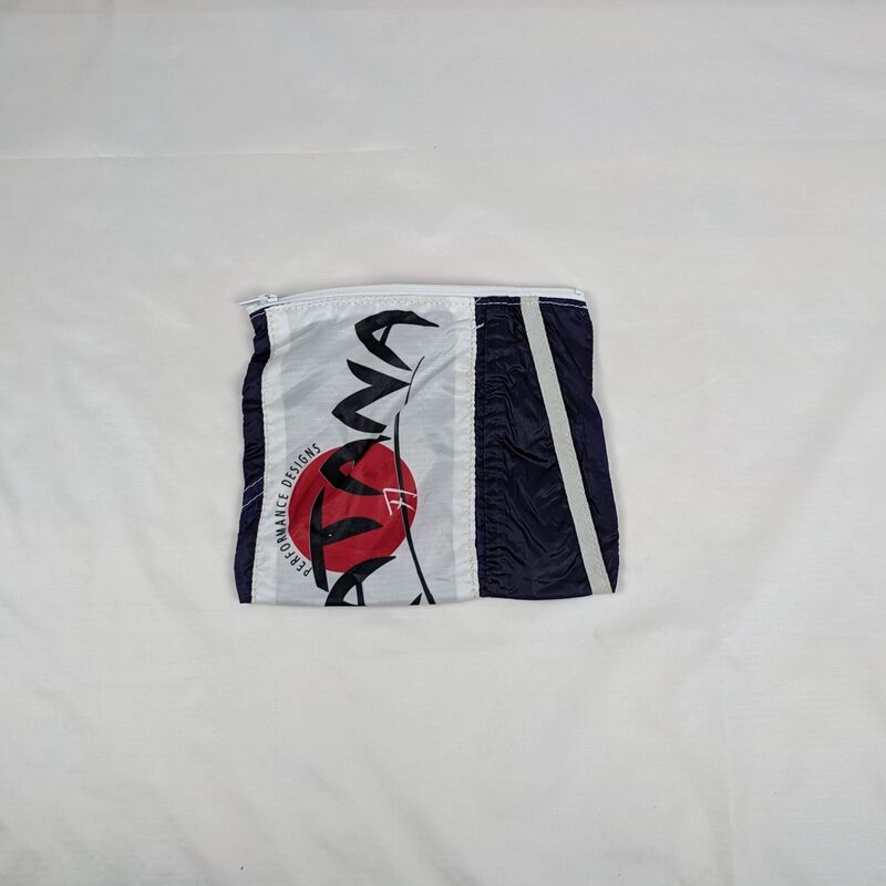 Blackberry Parachute End Panel with a Katana Logo Repurposed into a Zipper Pouch - product images  of 