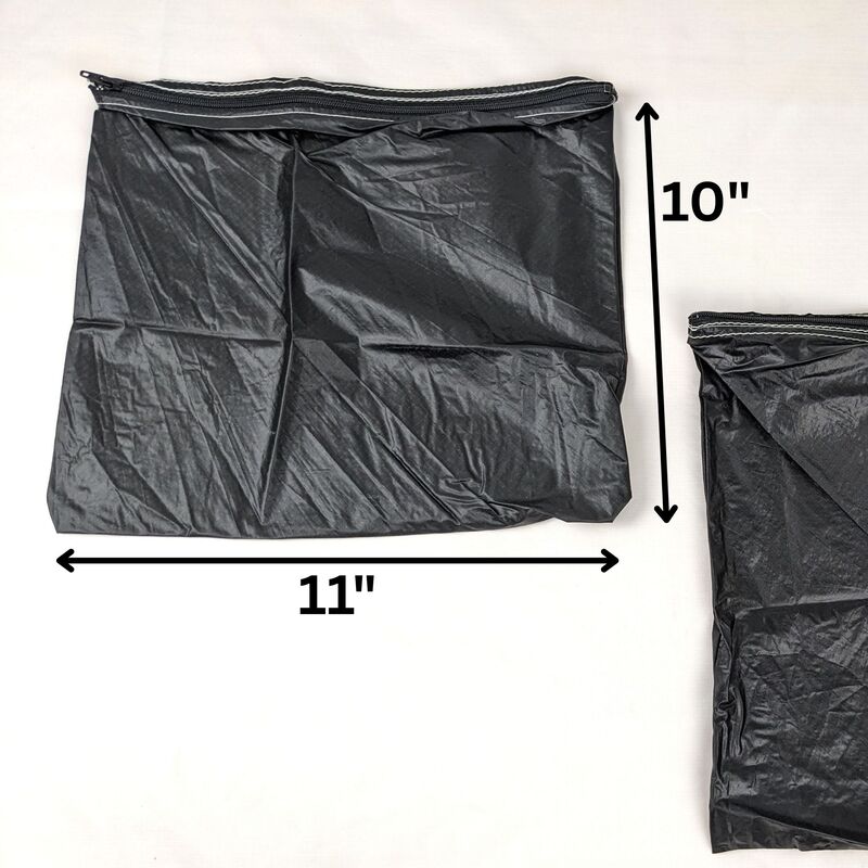 Three Water Resistant Zipper Pouches : Black Repurposed Parachute - product images  of 
