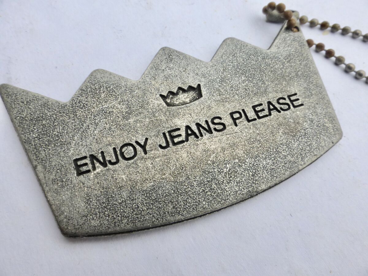 Rare Todd Oldham Key Chain Holder TO2 Crown Logo Signature Design Etched OOAK Antiqued Silver Tone Heavy Metal  Squared Ball Charm Accessory Vintage 90s - product images  of 