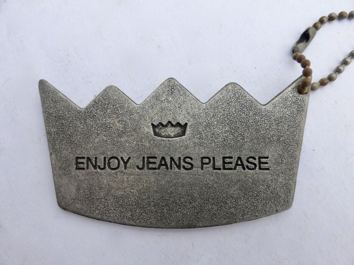 Rare Todd Oldham Key Chain Holder TO2 Crown Logo Signature Design Etched OOAK Antiqued Silver Tone Heavy Metal  Squared Ball Charm Accessory Vintage 90s - product images  of 