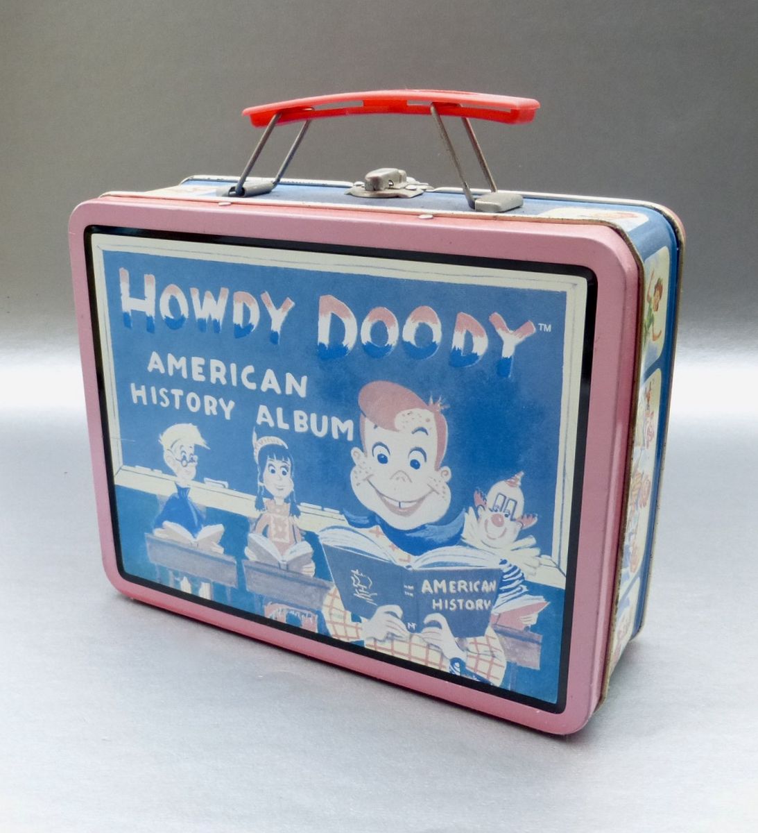 Vintage 90s Howdy Doody Metal Lunch Box Tin Pail Retro Collection Collectible TV Icon Puppet Cartoon Marionette Storage Organizer Container Series #1 - product images  of 
