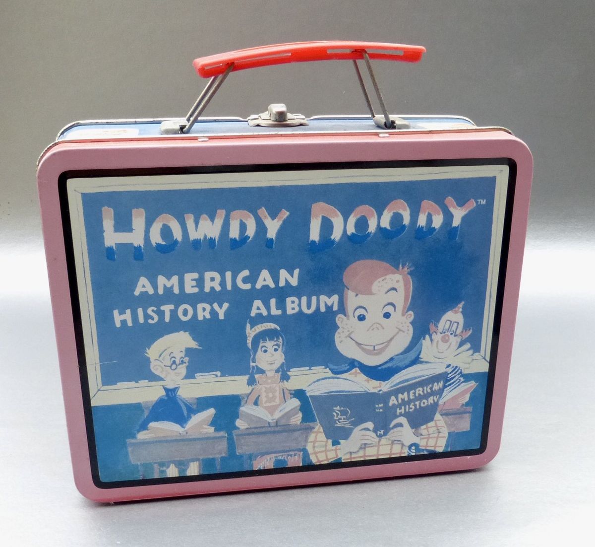 Vintage 90s Howdy Doody Metal Lunch Box Tin Pail Retro Collection Collectible TV Icon Puppet Cartoon Marionette Storage Organizer Container Series #1 - product images  of 