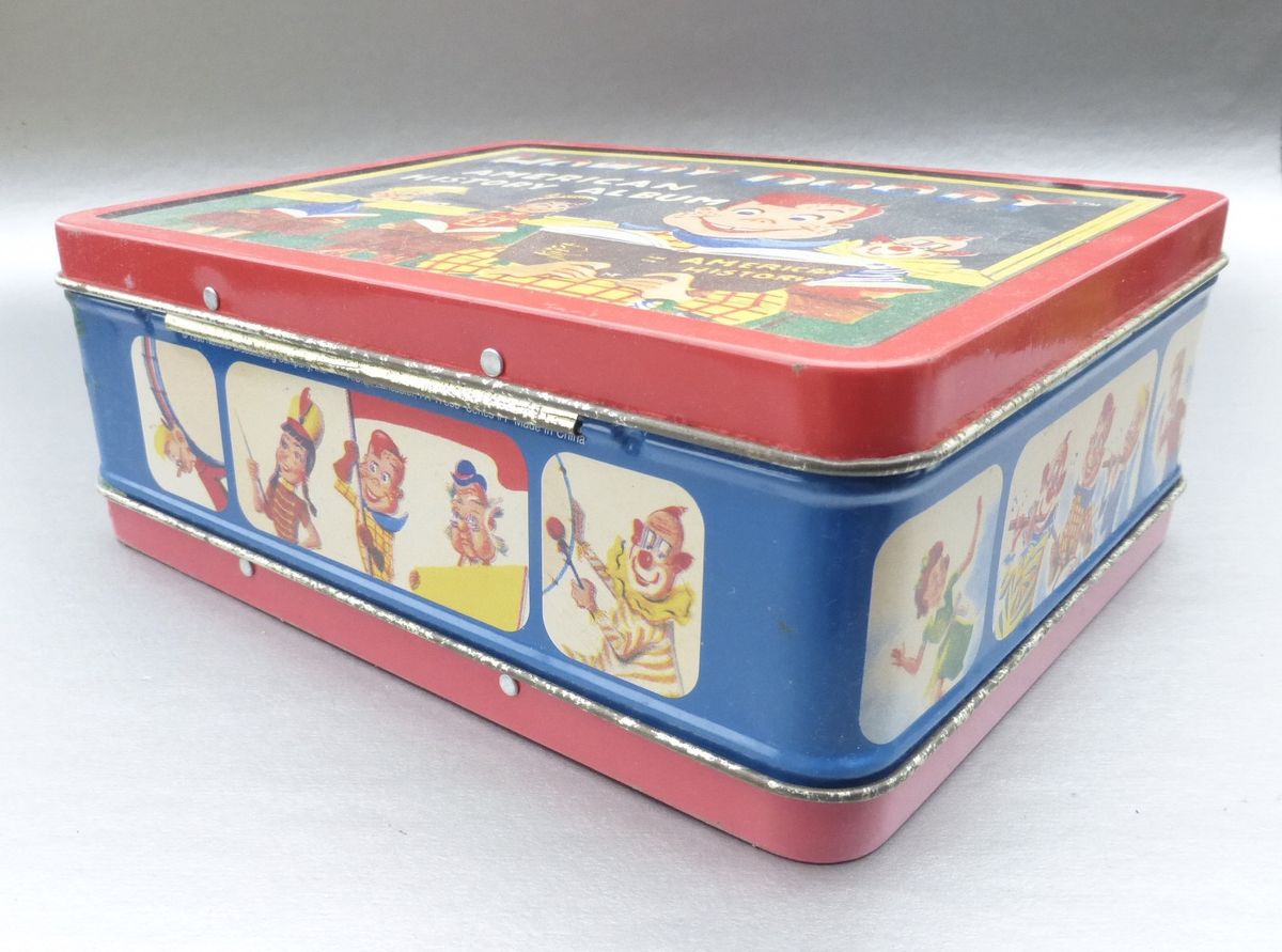 Vintage 90s Howdy Doody Metal Lunch Box Tin Pail Retro Collection Collectible TV Icon Puppet Cartoon Marionette Storage Organizer Container Series #1 - product images  of 