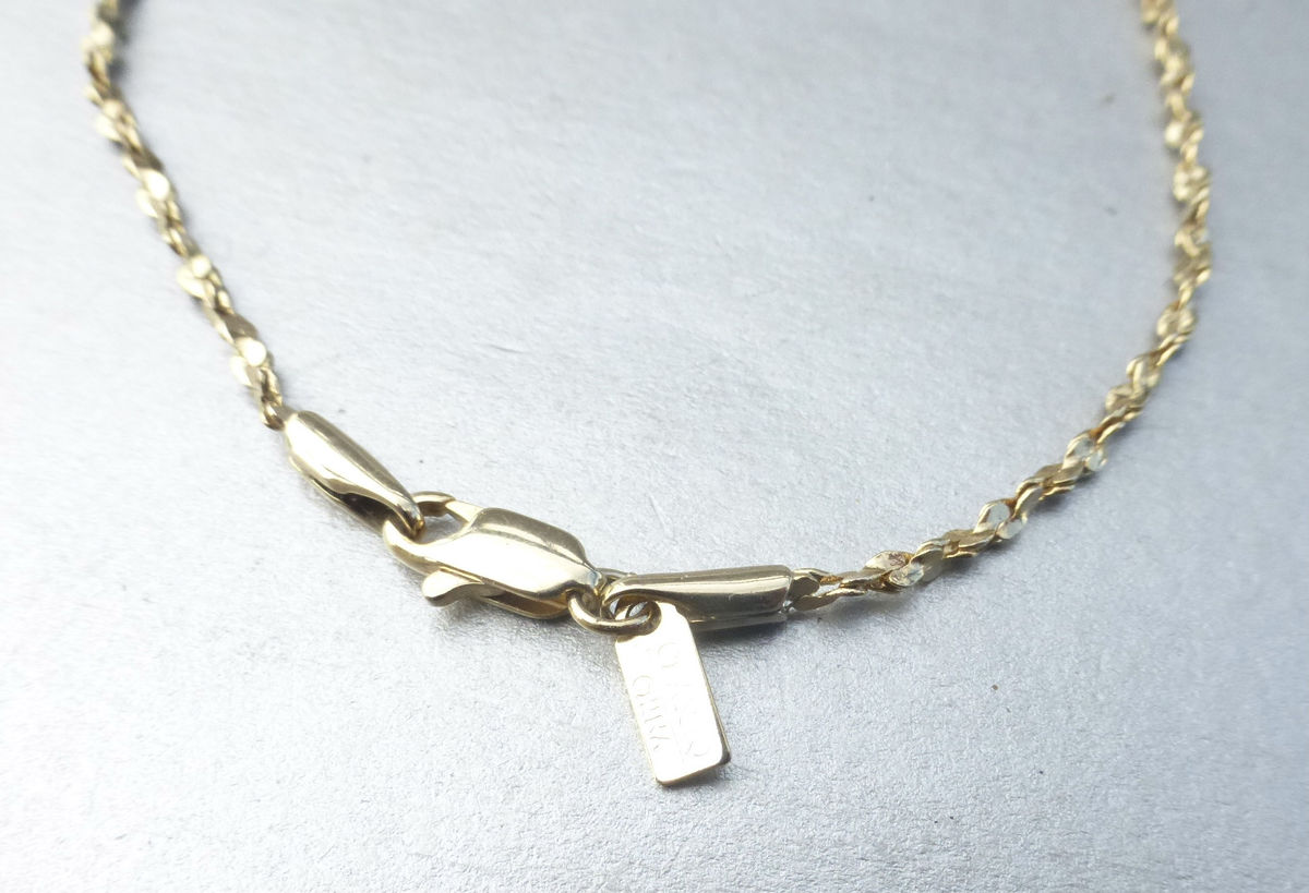 Twisted 2mm Chain Link Bracelet 8.25” Long Length Gold Tone Fancy Costume Jewelry Wrist Stackable Classiq China Brand Villa Collezione Villacollezione - product images  of 