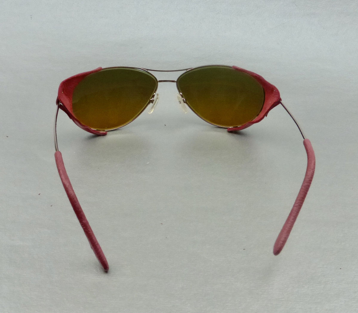 Burberry Pink Leather Aviator Sunglasses Sun / Wind / Side Shield Brown Lens SAFILO Shades Rose Gold Tone Metal Skull Temples Spatula Tips Rim Glasses Eyewear Windguard Winged Eyeglasses Frame Eyewear Italian Designer Punk Steampunk Sporty Villa Collezion - product images  of 