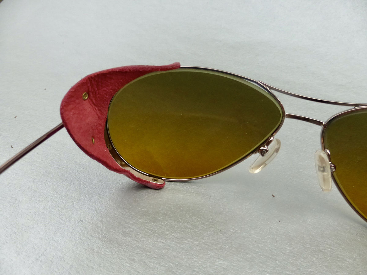 Burberry Pink Leather Aviator Sunglasses Sun / Wind / Side Shield Brown Lens SAFILO Shades Rose Gold Tone Metal Skull Temples Spatula Tips Rim Glasses Eyewear Windguard Winged Eyeglasses Frame Eyewear Italian Designer Punk Steampunk Sporty Villa Collezion - product images  of 