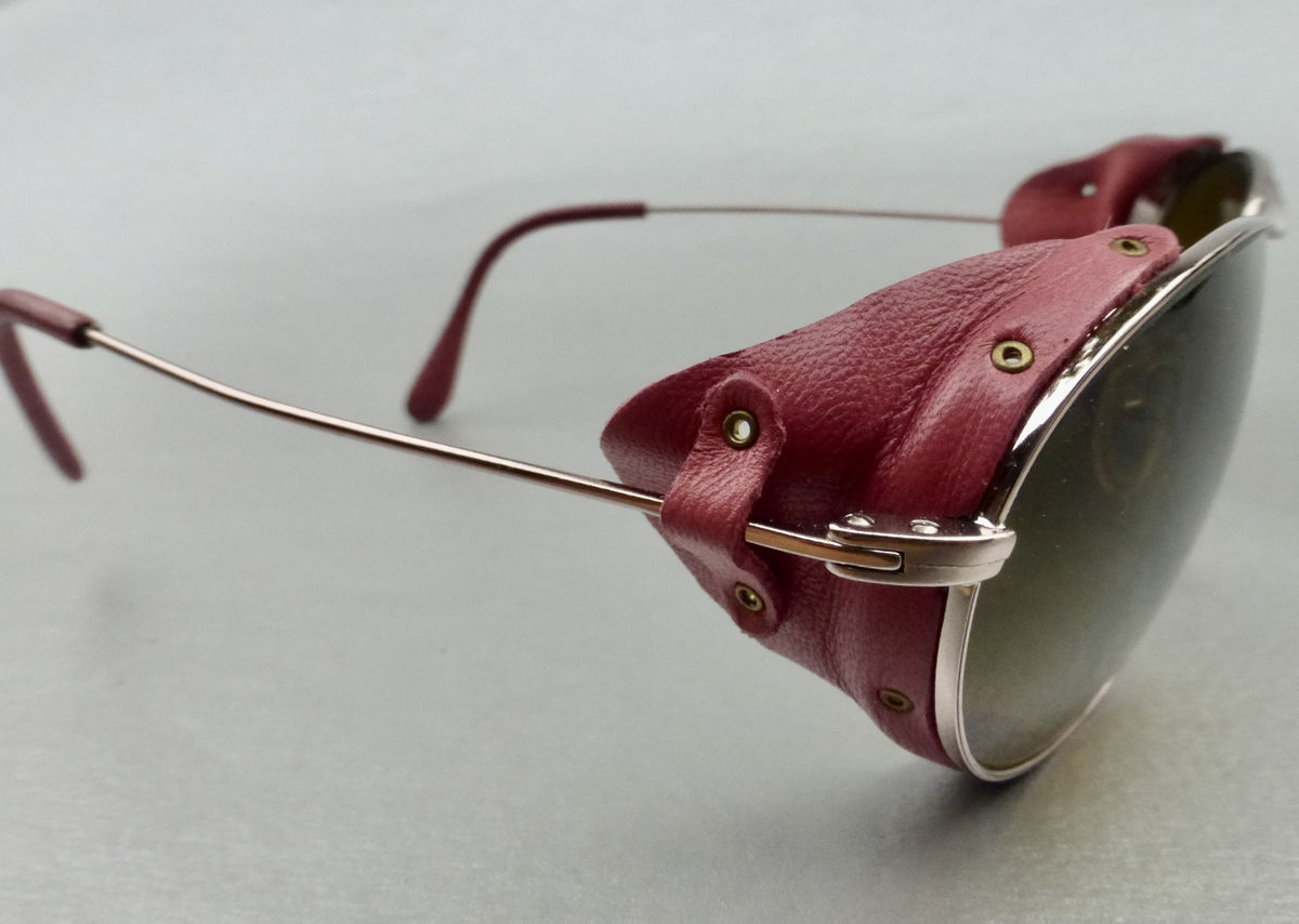 Burberry Pink Leather Aviator Sunglasses Sun / Wind / Side Shield Brown Lens SAFILO Shades Rose Gold Tone Metal Skull Temples Spatula Tips Rim Glasses Eyewear Windguard Winged Eyeglasses Frame Eyewear Italian Designer Punk Steampunk Sporty Villa Collezion - product images  of 