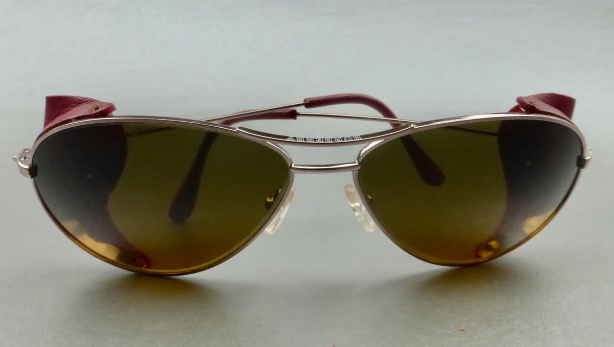 Burberry Pink Leather Aviator Sunglasses Sun / Wind / Side Shield Brown Lens SAFILO Shades Rose Gold Tone Metal Skull Temples Spatula Tips Rim Glasses Eyewear Windguard Winged Eyeglasses Frame Eyewear Italian Designer Punk Steampunk Sporty Villa Collezion - product images  of 