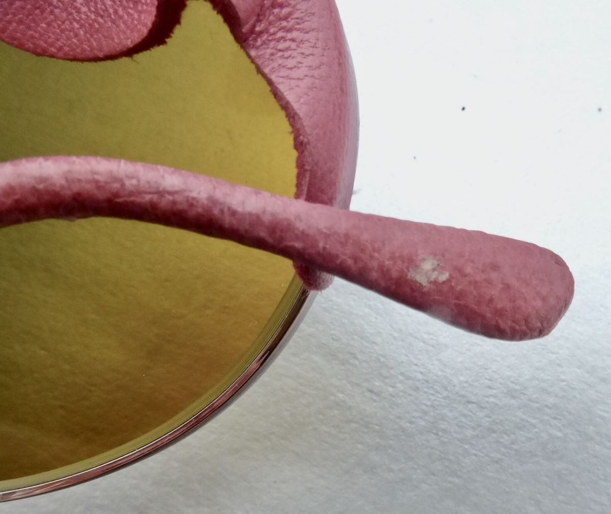 Burberry Pink Leather Aviator Sunglasses Sun / Wind / Side Shield Brown Lens SAFILO Shades Rose Gold Tone Metal Skull Temples Spatula Tips Rim Glasses Eyewear Windguard Winged Eyeglasses Frame Eyewear Italian Designer Punk Steampunk Sporty Villa Collezion - product images  of 