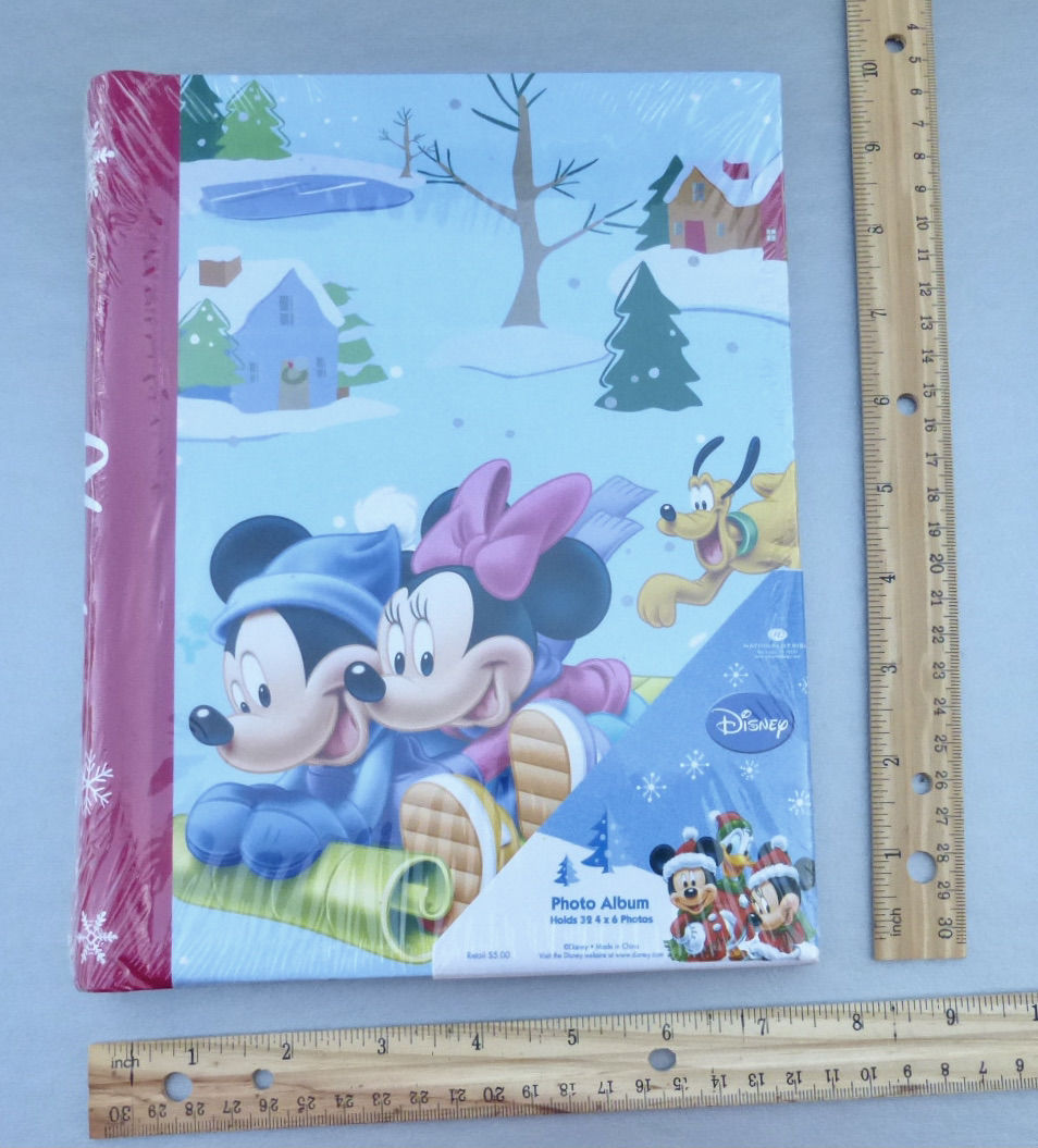 Rare Mickey &amp; Minnie Mouse Goofy Photo Album Authentic Disney Pink Piglet Character Photograph Book Spiral Notebook Picture Christmas Winter Wonderland Season Festive Seasonal Kids Babies Girls Boys Children Collectible Collection Pictures Memoirs Mem - product images  of 
