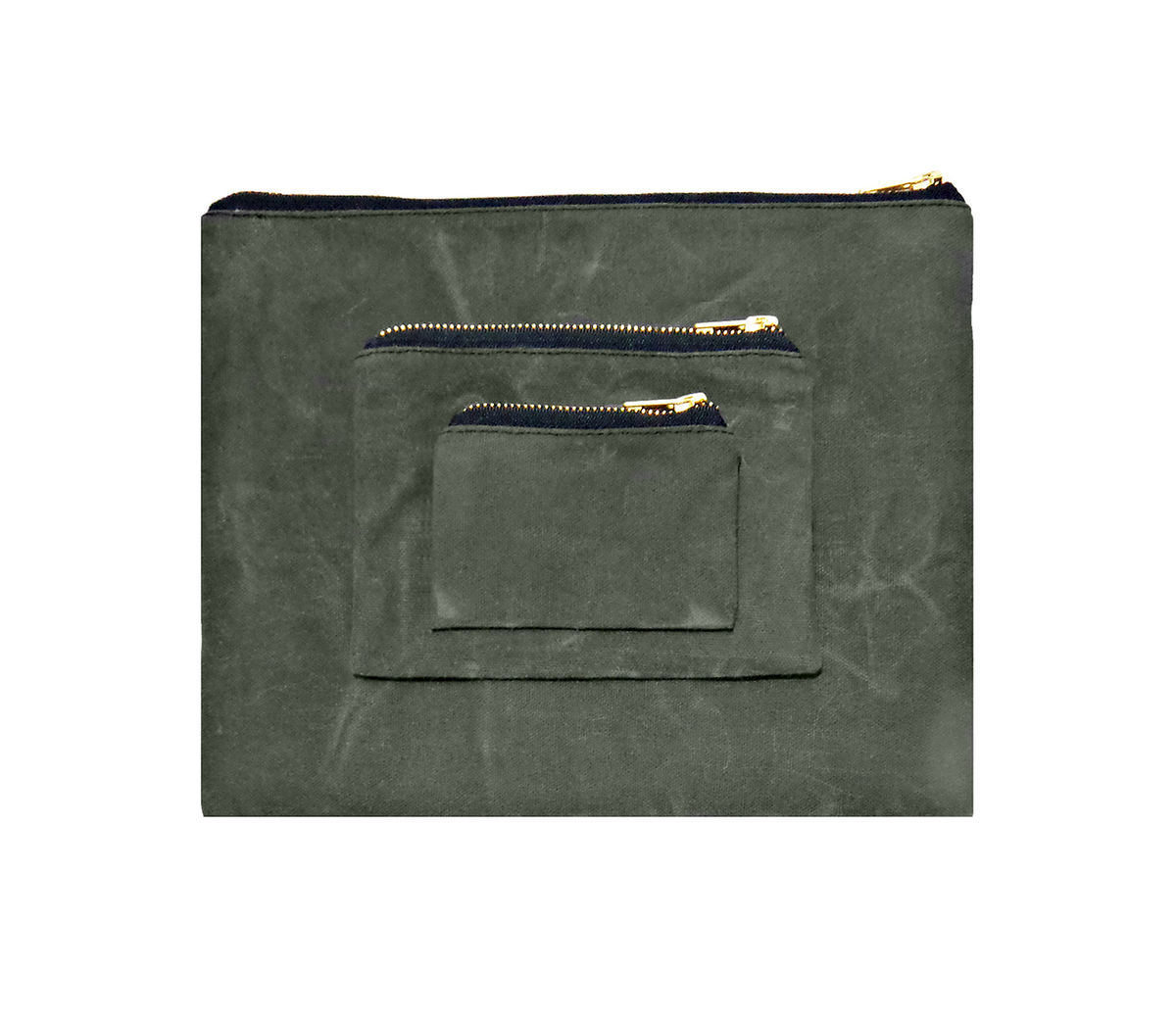 Waxed Canvas Pouch Nested Set of Three - product images  of 