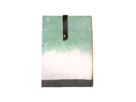 Sessa,Carlo,iPad,Case,-,Jade,Bags_And_Purses,Laptop,Padded,ipad_case,canvas_ipad_case,dip_dye,hand_dye,ombre,leather,chrome_buckle,olive,brown,sessa_carlo,hand_waxed,waxed_canvas,military,utility,red,wool,brass,canvas, jade