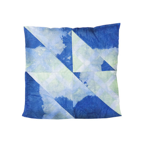 Quilt,Throw,Pillow,,Shibori,Indigo,Waxed,Canvas,throw, pillow, quilt, Shibori, Indigo, waxed, canvas, velveteen, chartreuse, green, white