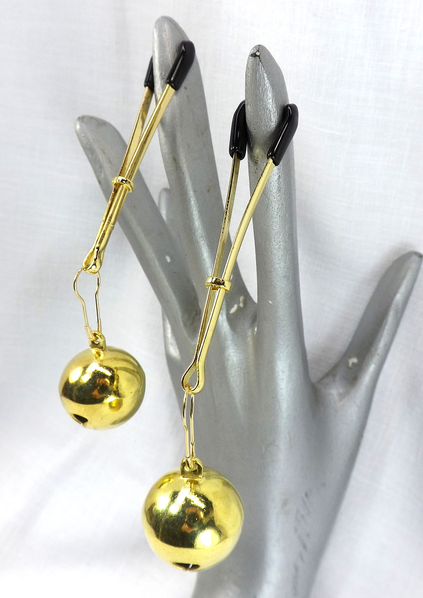 Bdsm Tweezer clamps gold color nipple clamps big bell clamps