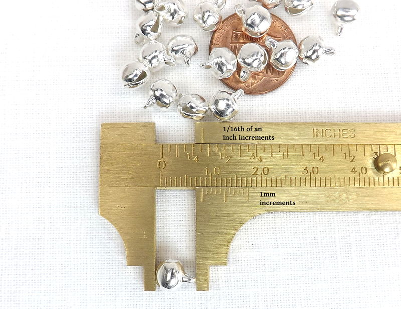 Tiny Bells 6mm Silver Plated Steel Wholesale bells Bulk tiny bells Jewelry Craft Supply Holiday bells ringing Bell charms - product images  of 