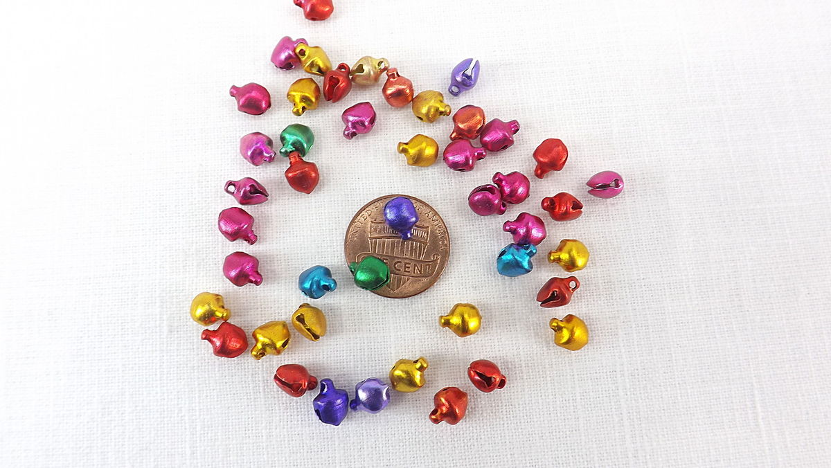 Tiny jingle bells 6mm ringing bell charms. 100 pieces craft bells