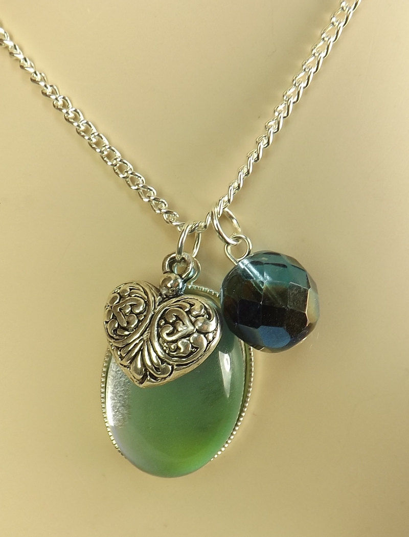 Mood Necklace Mood jewelry Heart charm necklace romantic jewelry womens