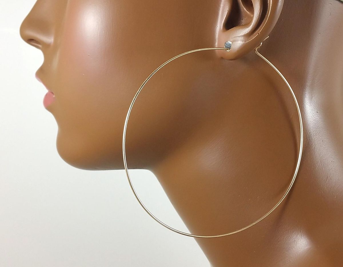 3 inch 14K Gold Filled Hoops basketball wives statement earrings