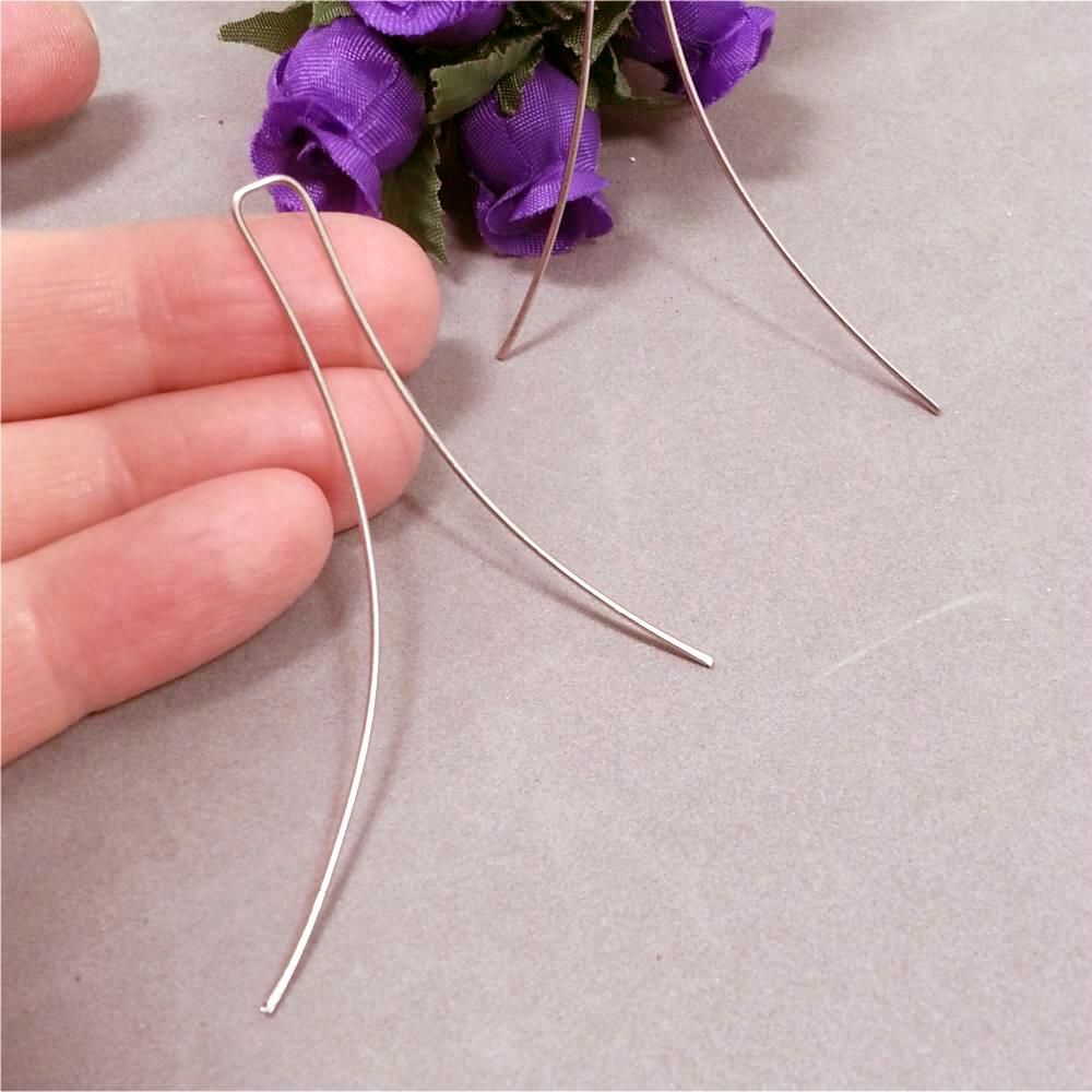 2 Inch Square Top Dangle Earrings Stainless Steel Wire 767 Biggest