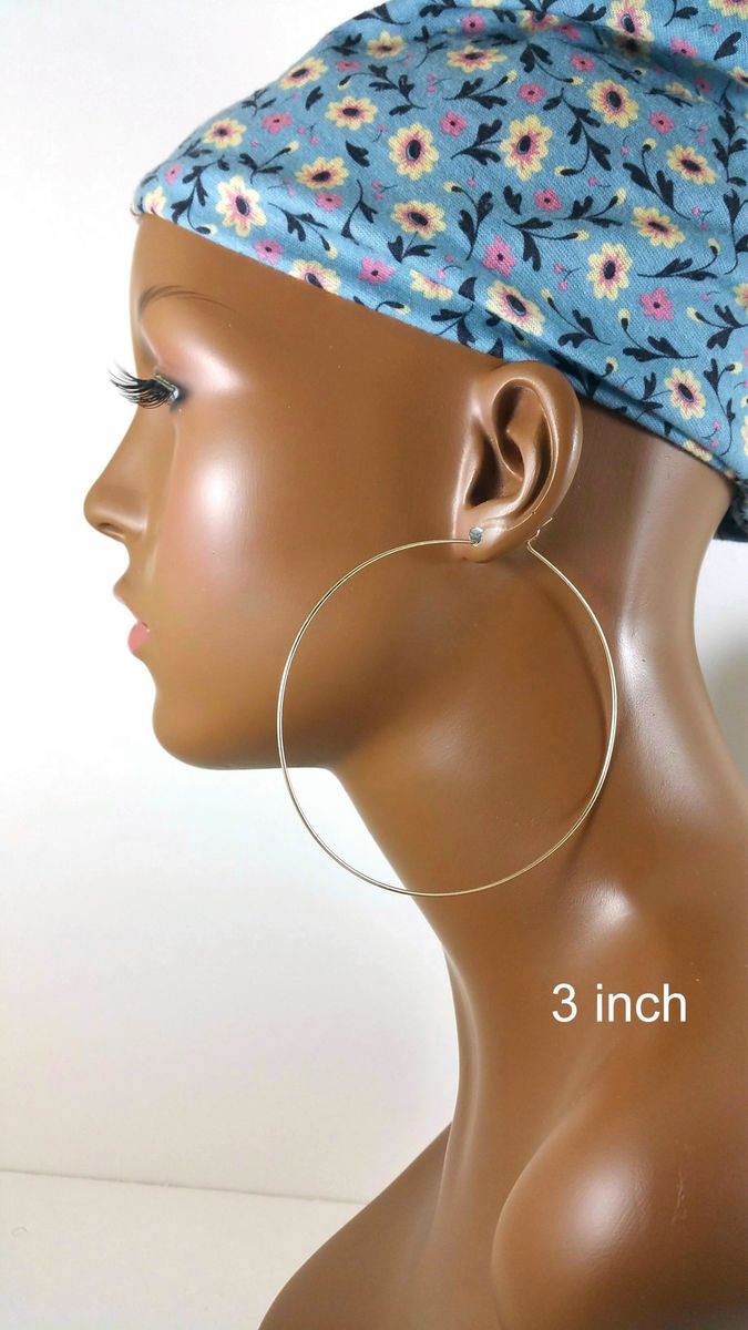 3 Inch 14K Gold Filled Wire Hoops Pierced Earrings 700 Biggest Hoop