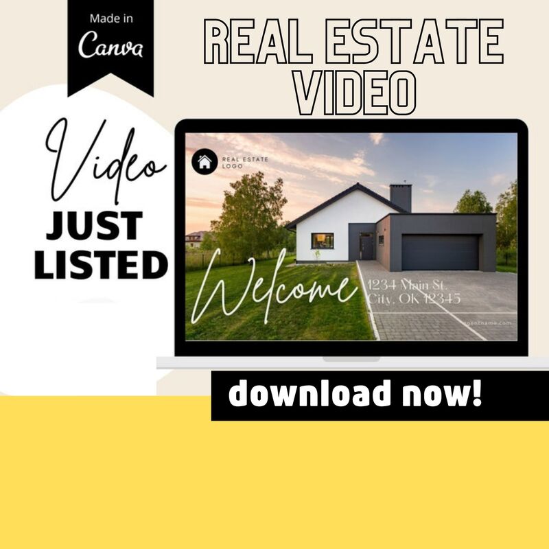 Real Estate for Open House Canva YouTube Template Social Media Video Ad Digital Marketing Instagram Template Graphics for Sale Facebook Post 1031 - product images  of 