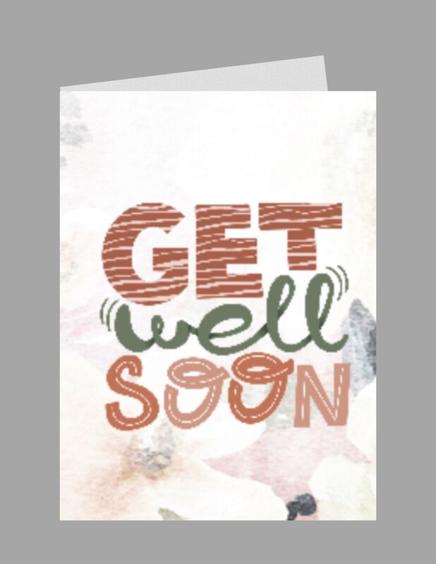 Get Well Card Template Get Well Soon Unisex Men or Women Greetings Instant Download Economical Printable in Full Color or B&amp;W DIY 1028 - product images  of 