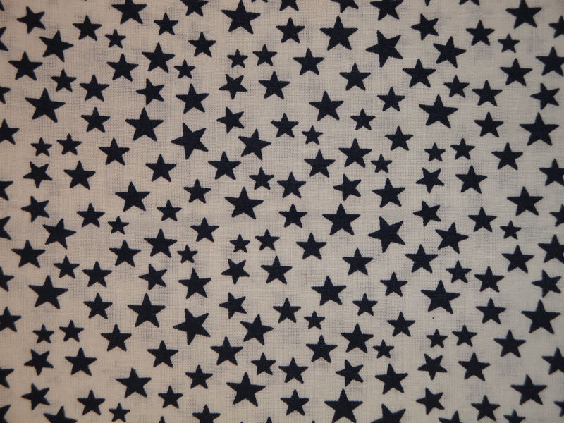 Scattered Star Fabric White With Navy Star Sold By They Yard - product image  