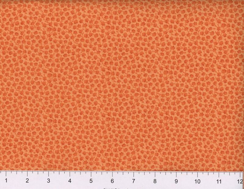 Orange Petals Floral Reproduction Calico Cotton Sewing Fabric - product image  