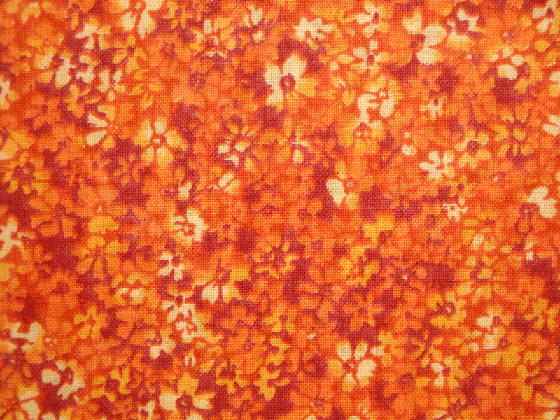 Confetti Floral Reproduction Orange Flower Calico Cotton Sewing Fabric - product image  